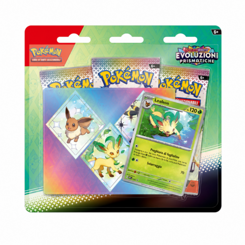 Collezione Evoluzioni Prismatiche con Adesivo Eevee, Leafeon e Umbreon (IT)